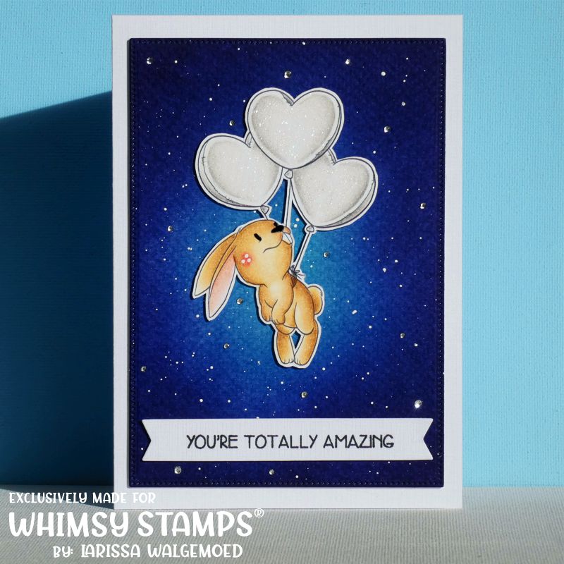 Balloon Bunny - Digital Stamp - Whimsy Stamps