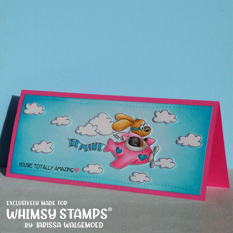 Doggie Skywriter Valentine - Digital Stamp - Whimsy Stamps