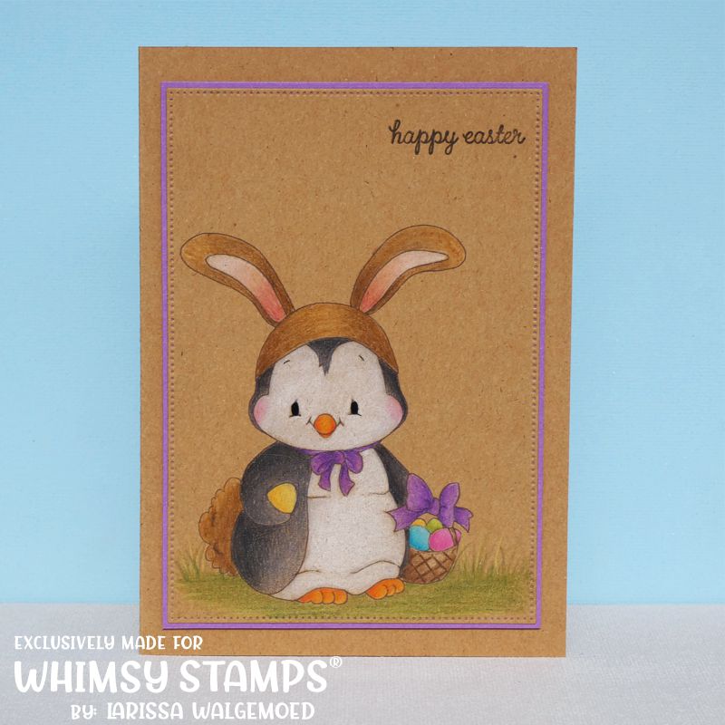 Penguin Easter Bunny - Digital Stamp - Whimsy Stamps