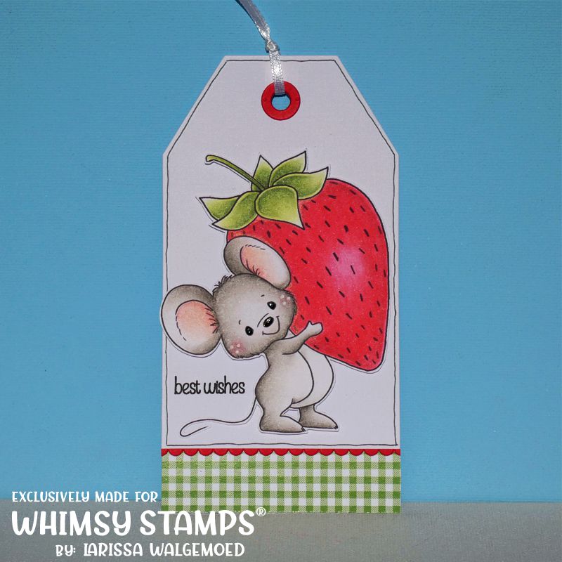 Strawberry Mouse - Digital Stamp - Whimsy Stamps