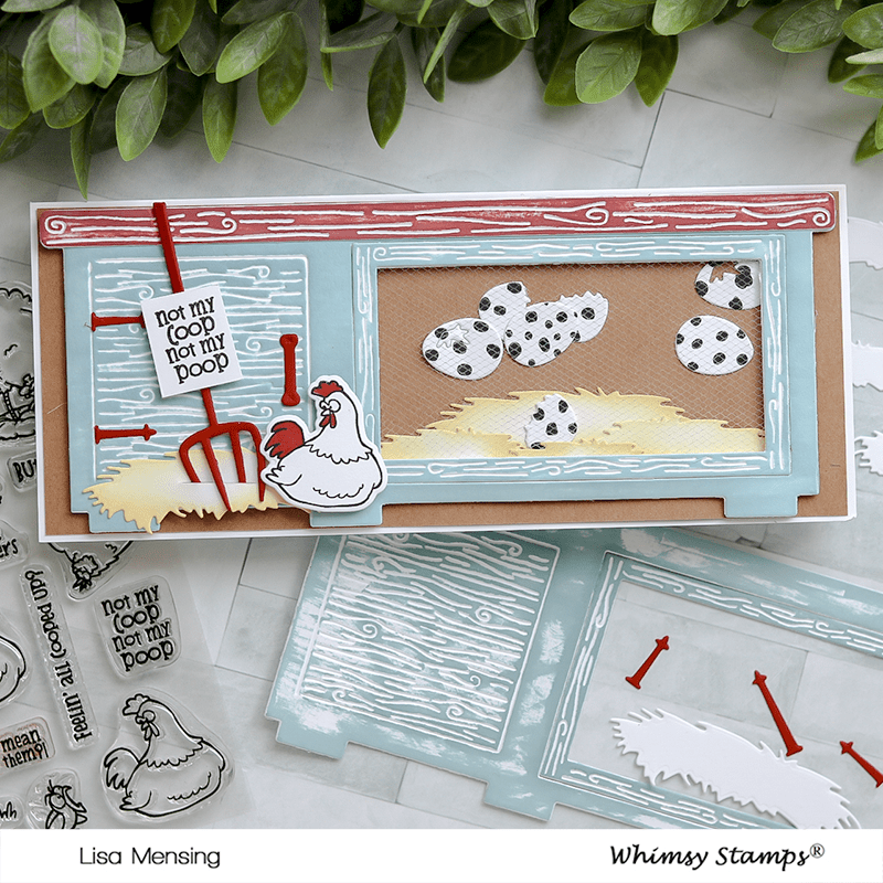 Slimline Chicken Coop Die Set - Whimsy Stamps