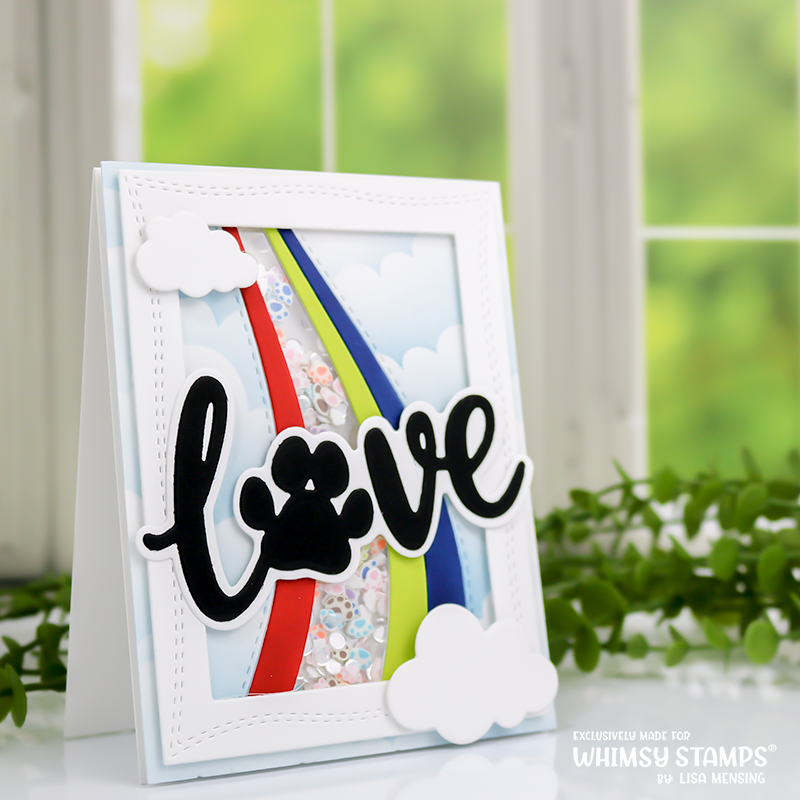 **NEW Love Paw Word and Shadow Die Set - Whimsy Stamps