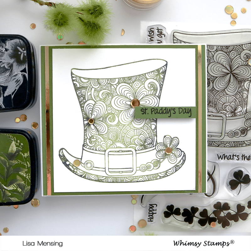 Shamrock Top Hat Clear Stamps - Whimsy Stamps