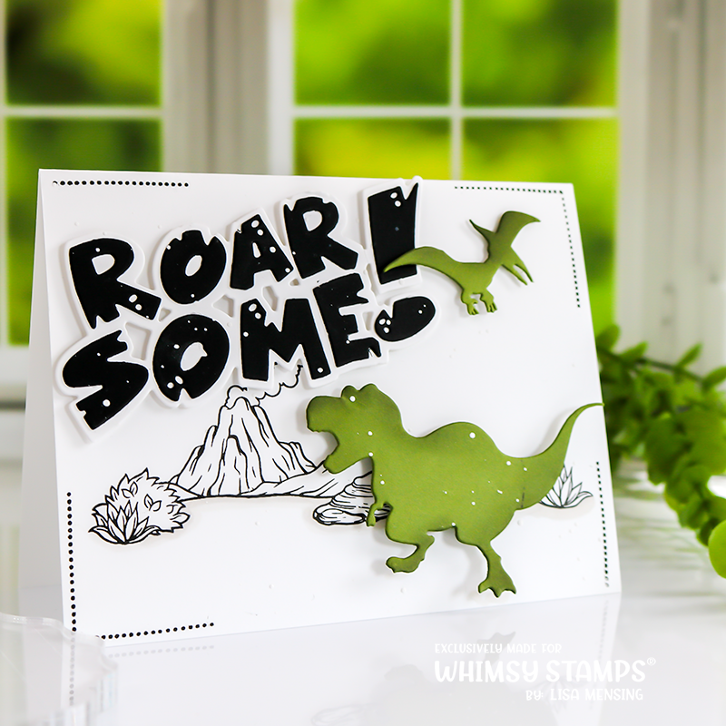 **NEW Roarsome Word and Shadow Die Set - Whimsy Stamps