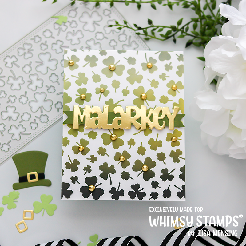 **NEW Slimline Shamrocks Background Die - Whimsy Stamps