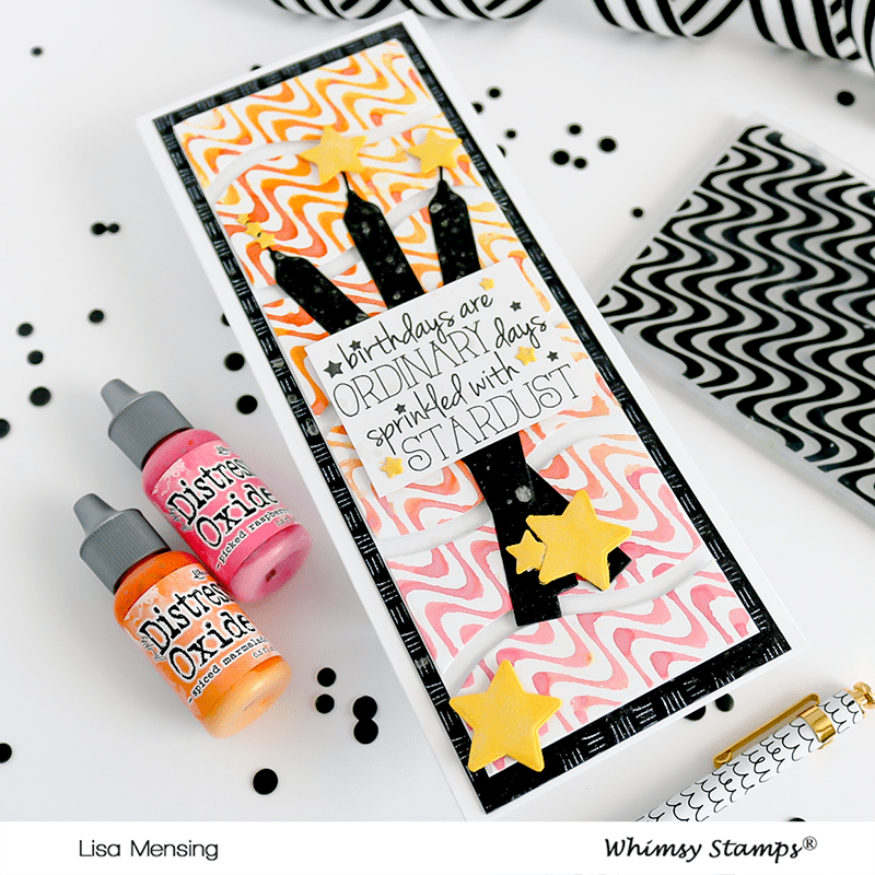 Slimline Embossing Folder - Wave Lengths - Whimsy Stamps