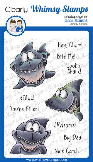 **NEW Lookin' Shark Clear Stamps - Whimsy Stamps