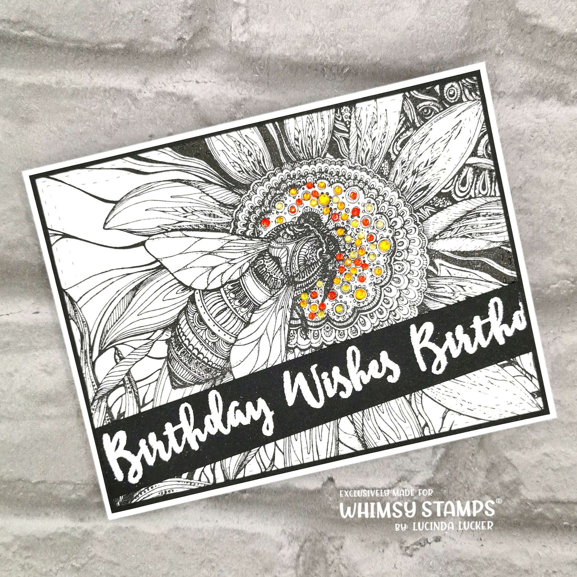 Big Bumble Background Rubber Cling Stamp - Whimsy Stamps