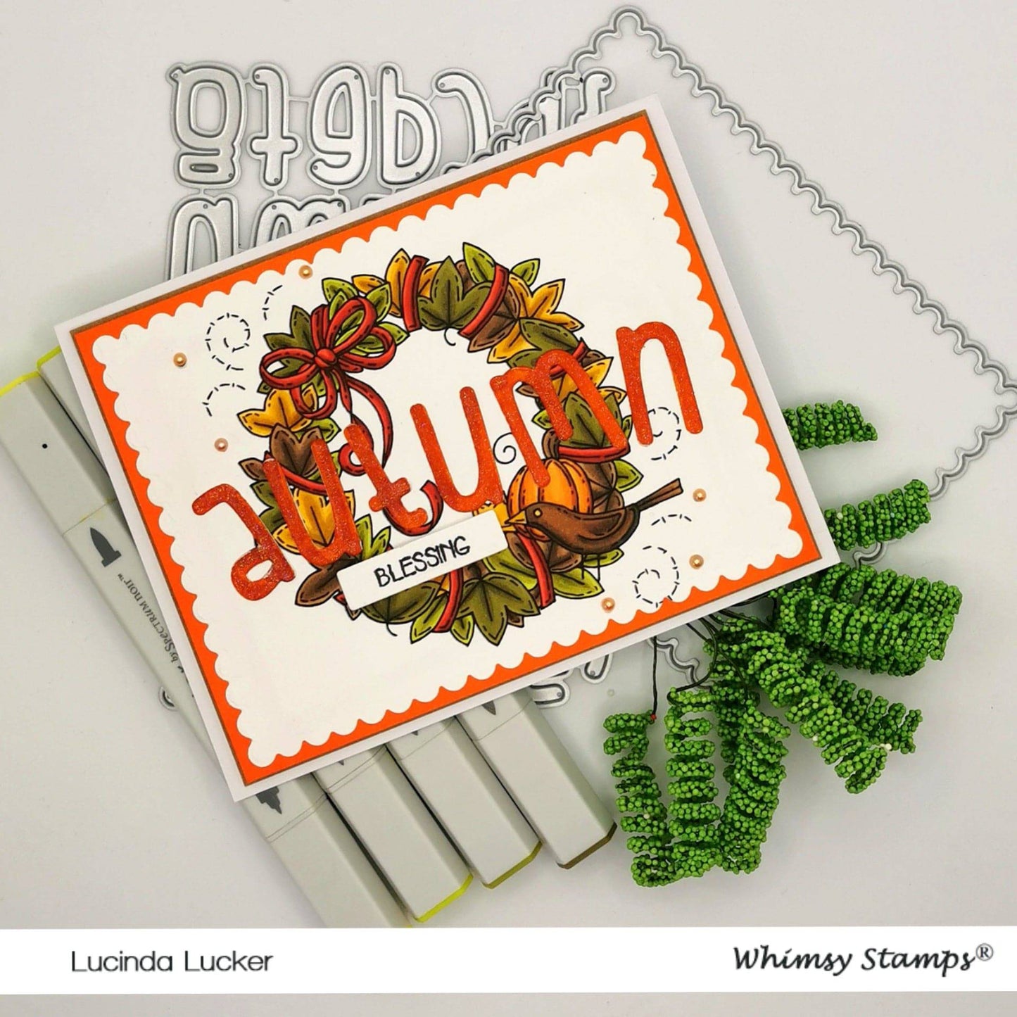 Fall Wreath - Digital Stamp - Whimsy Stamps