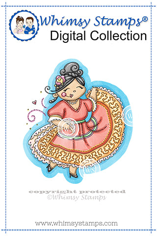 Fiesta Diva - Digital Stamp - Whimsy Stamps