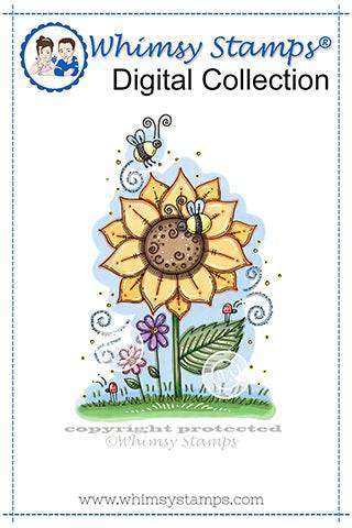 Sunflower Buggies - Digital Stamp - Whimsy Stamps