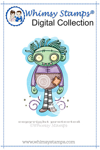 Zombie Stu - Digital Stamp - Whimsy Stamps