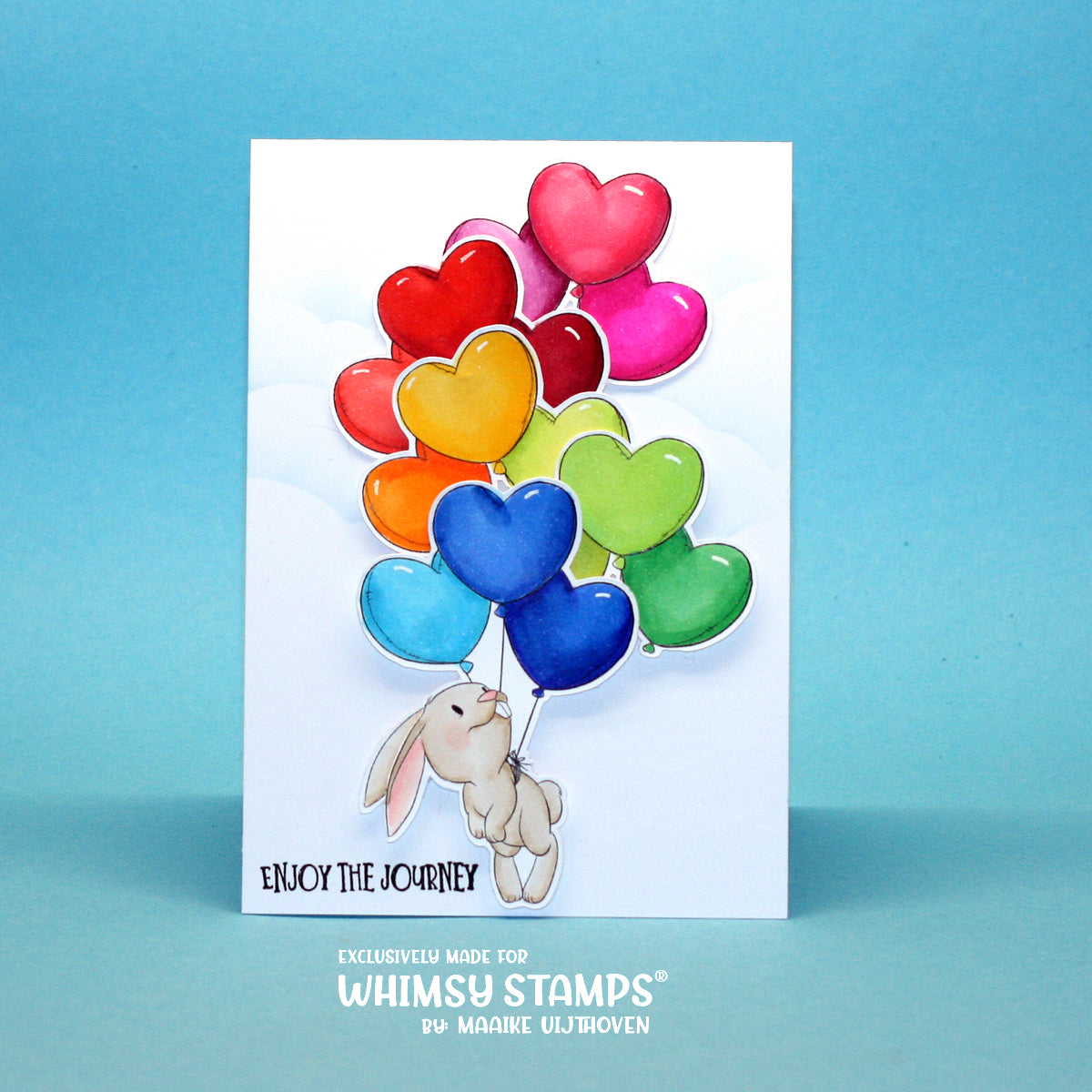 Balloon Bunny - Digital Stamp - Whimsy Stamps