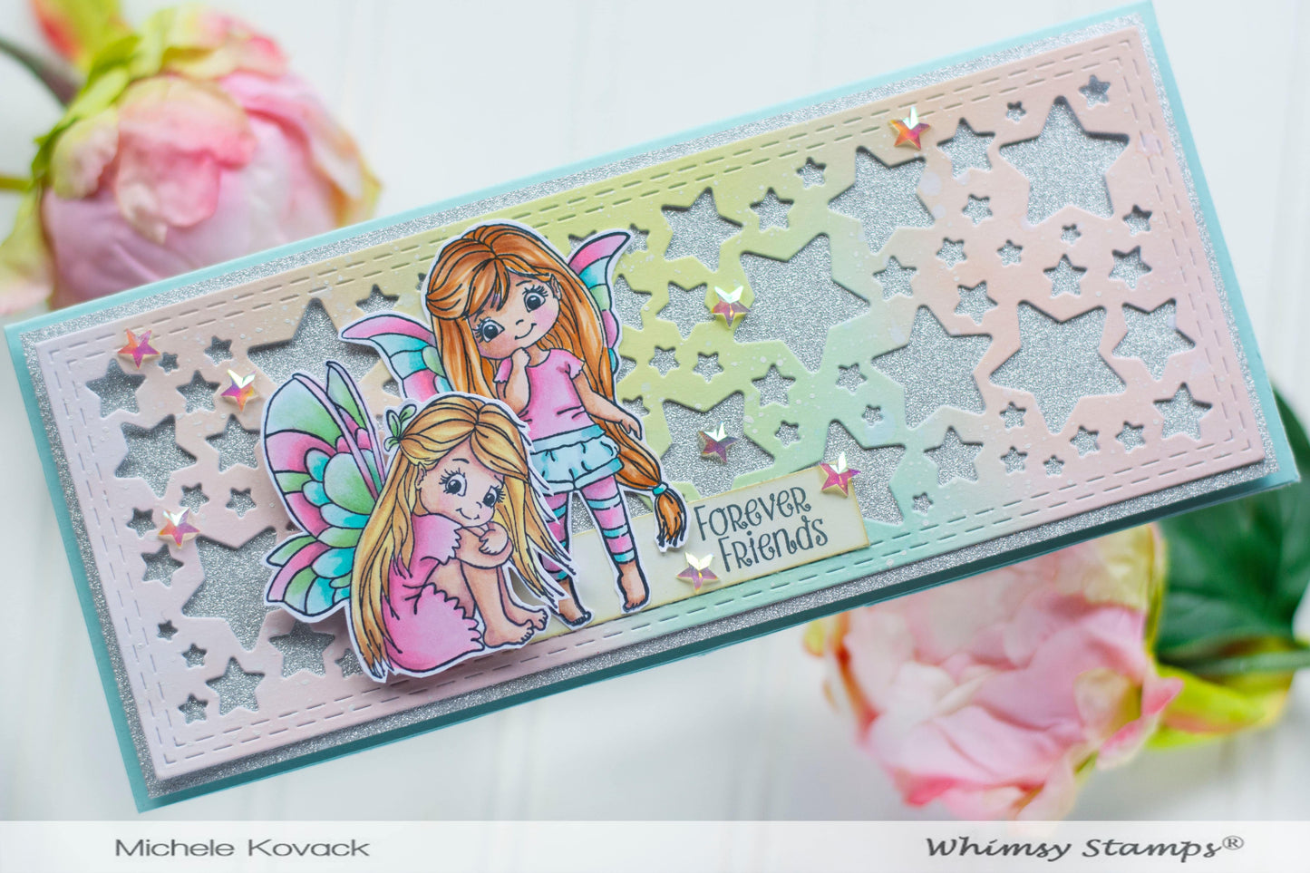 Slimline Stars Background Die - Whimsy Stamps