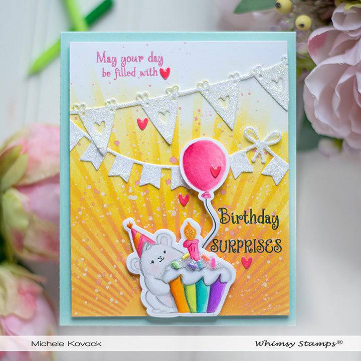 Slimline Bunting Borders Die Set - Whimsy Stamps