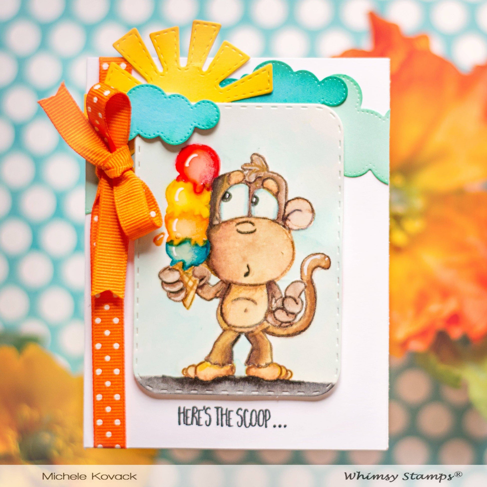 Monkey Sundae Clear Stamps - Whimsy Stamps