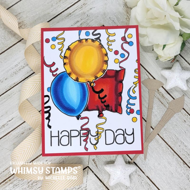 **NEW Happy Day Balloons Clear Stamps - Whimsy Stamps