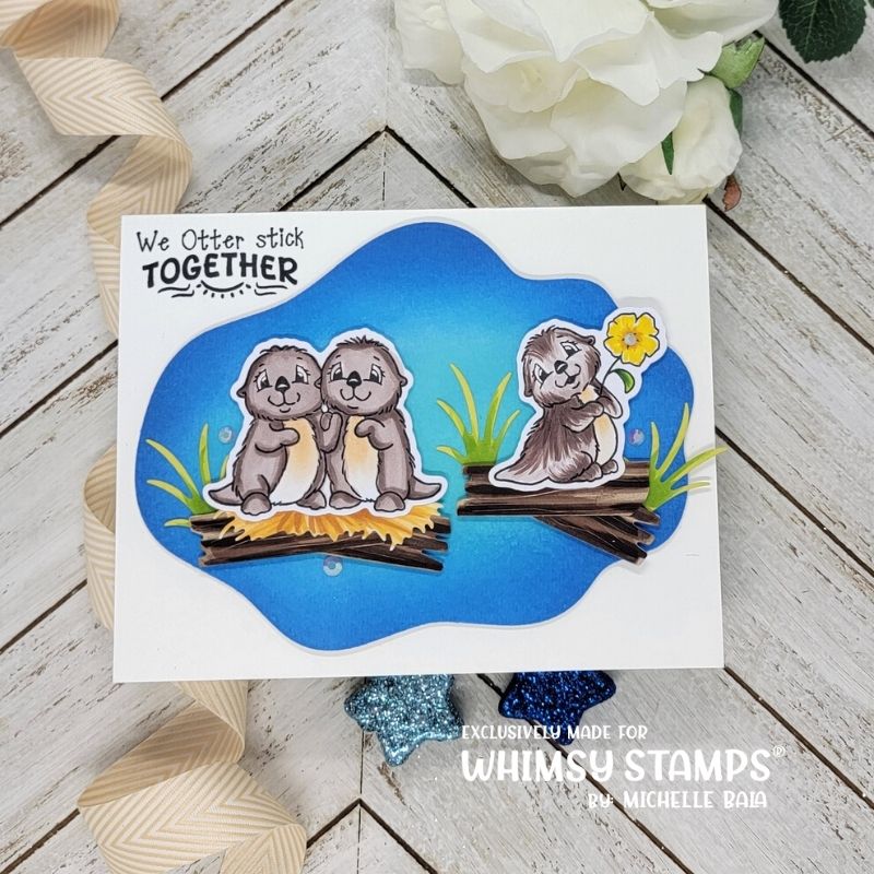 **NEW Otter Variety 2 Clear Stamps - Whimsy Stamps