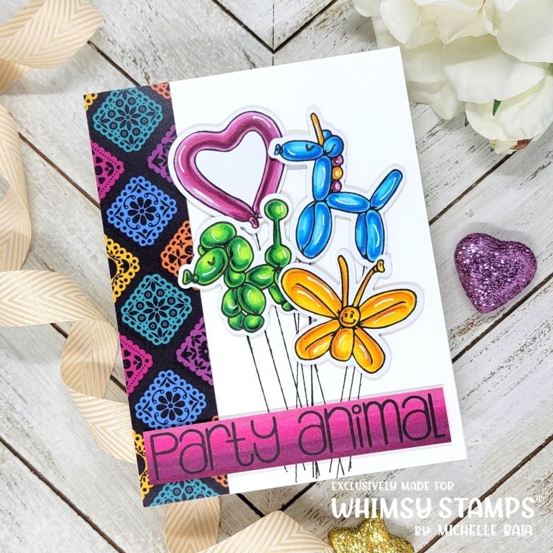 **NEW Party Animal Balloons Outline Die Set - Whimsy Stamps