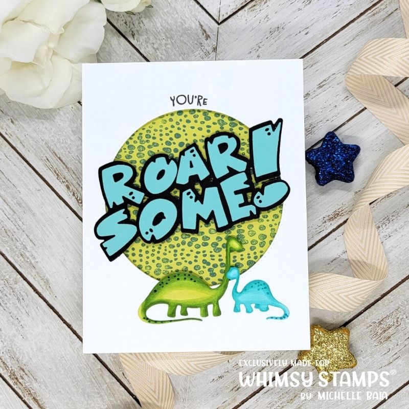 **NEW Roarsome Skin Background Rubber Cling Stamp - Whimsy Stamps