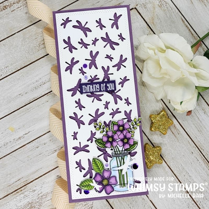 **NEW Slimline Dragonflies Background Die - Whimsy Stamps