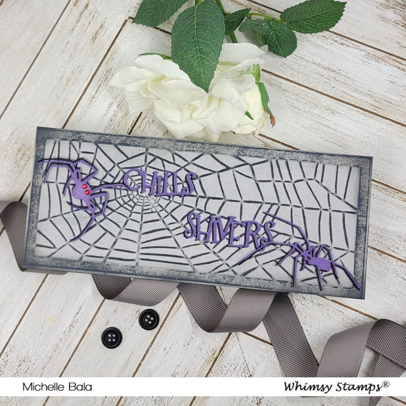 Slimline Embossing Folder - Broken Web - Whimsy Stamps