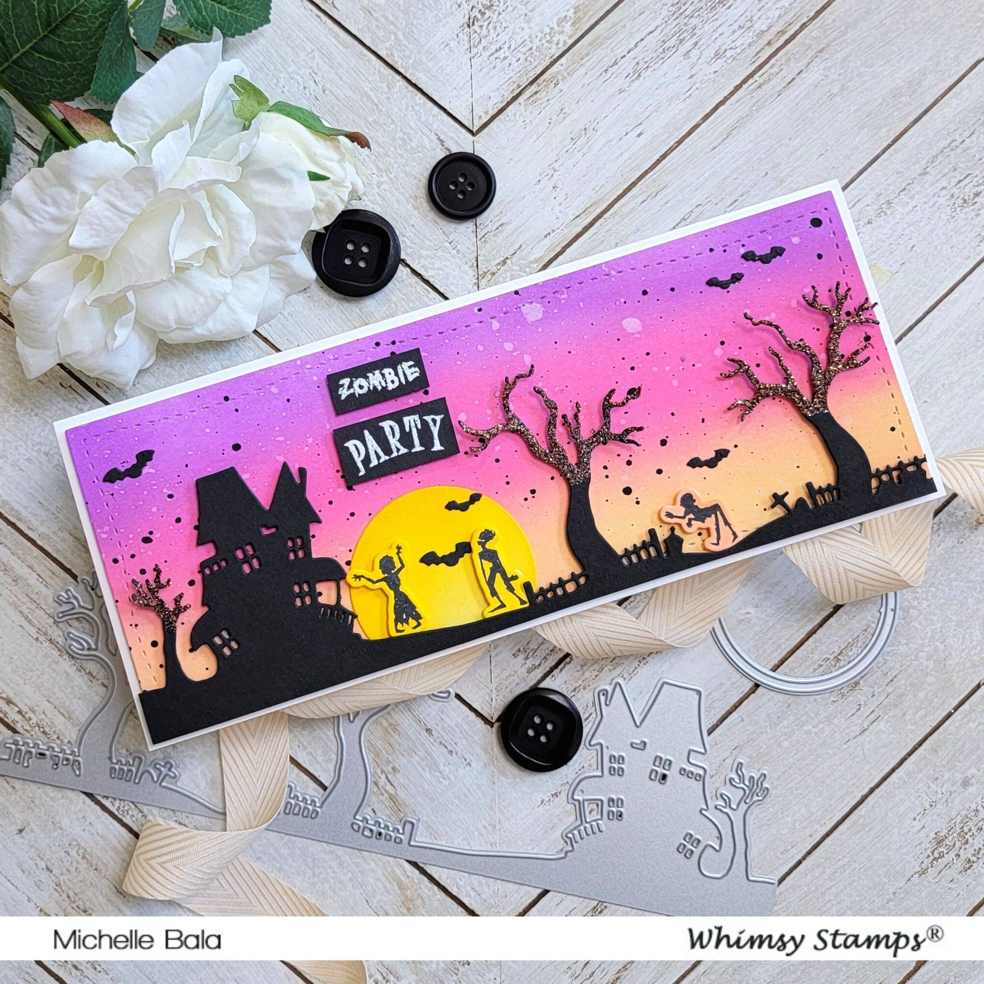 Haunted Graveyard Border Die - Whimsy Stamps