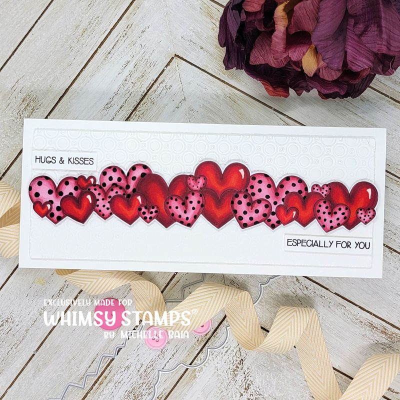 **NEW Heart Border Rubber Cling Stamp and Die Combo - Whimsy Stamps