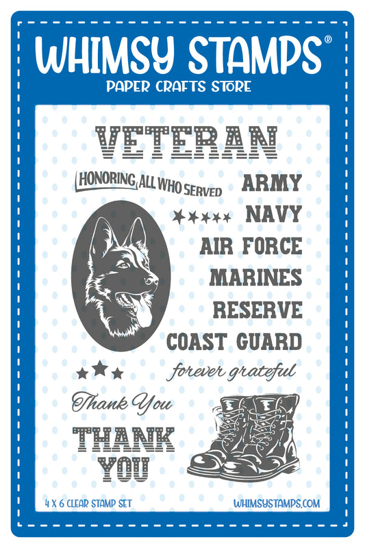 **NEW Military Honoring All Clear Stamps - Whimsy Stamps