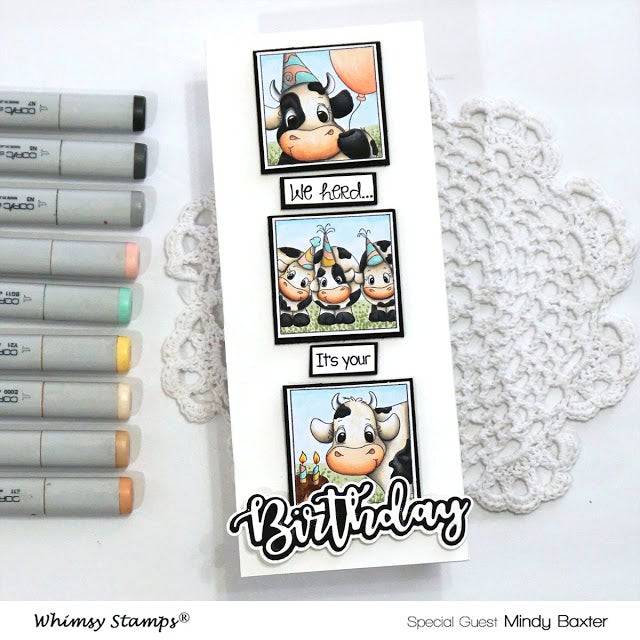 Cow Party Clear Stamps - Whimsy Stamps