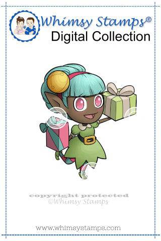 Mini Present Elf - Digital Stamp - Whimsy Stamps