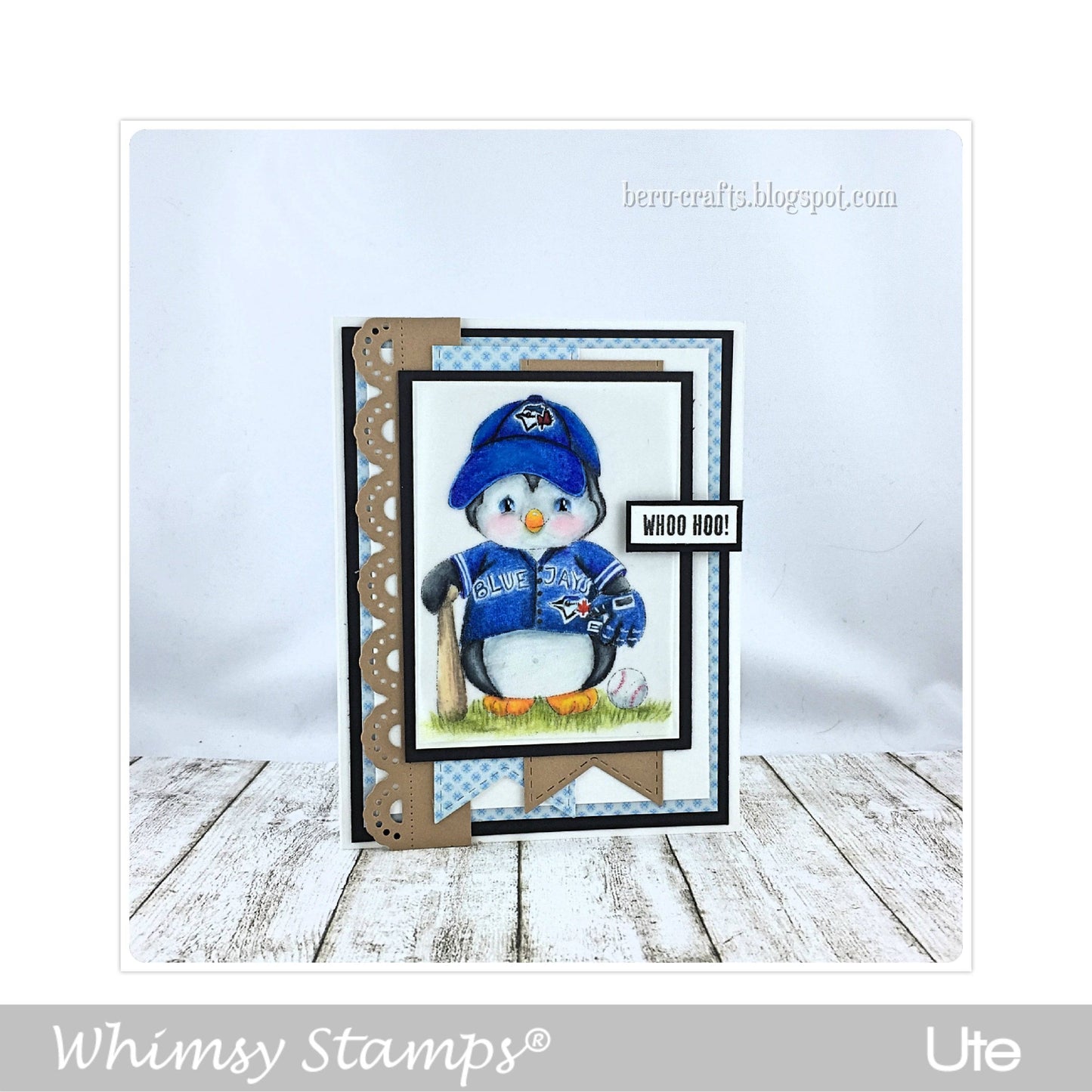 Penguin Baseball Player - Digital Stamp - Whimsy Stamps