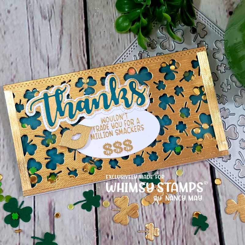 **NEW Slimline Shamrocks Background Die - Whimsy Stamps