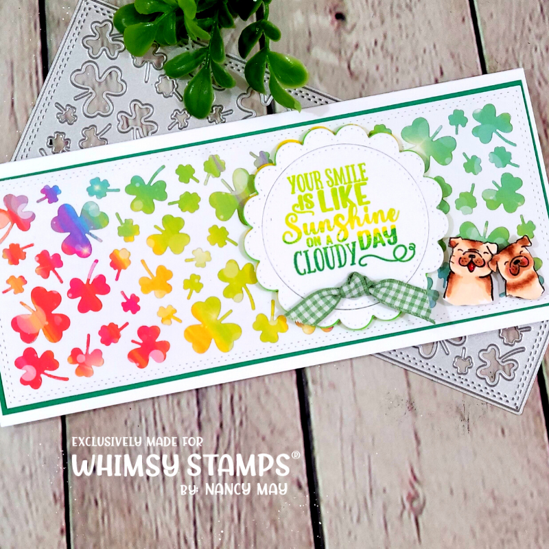 **NEW Slimline Shamrocks Background Die - Whimsy Stamps