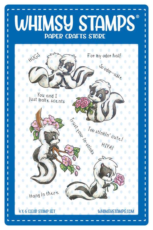 **NEW Odorable Skunks Clear Stamps - Whimsy Stamps