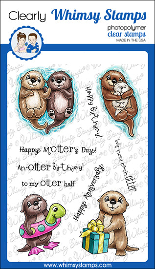 **NEW Otter Variety Clear Stamps - Whimsy Stamps