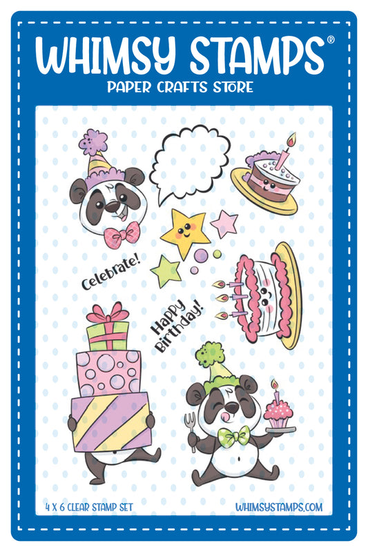 **NEW Panda Party Clear Stamps - Whimsy Stamps