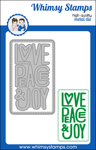 **NEW Peace Love Joy Die Set - Whimsy Stamps