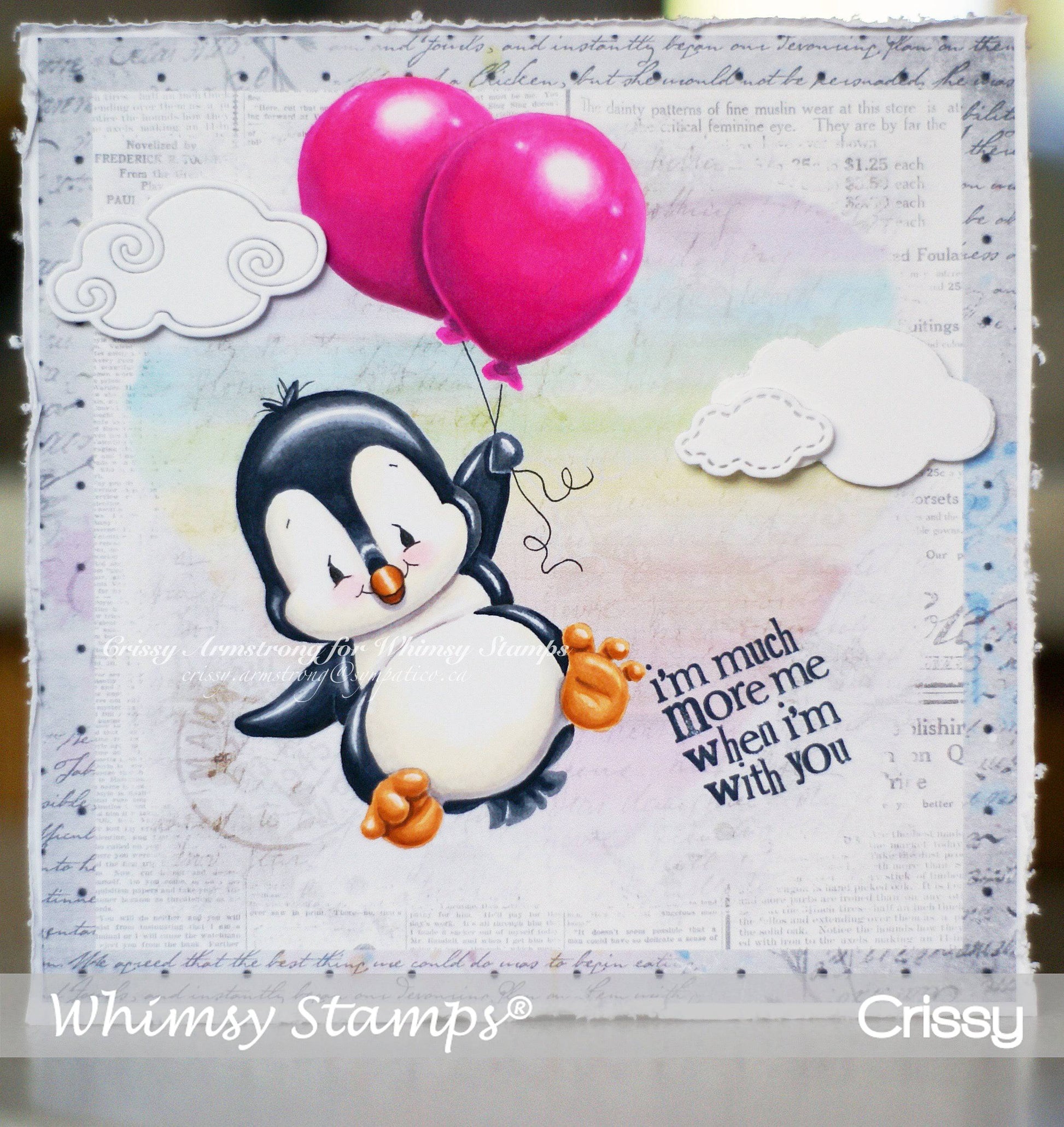 Penguin Flies - Digital Stamp - Whimsy Stamps