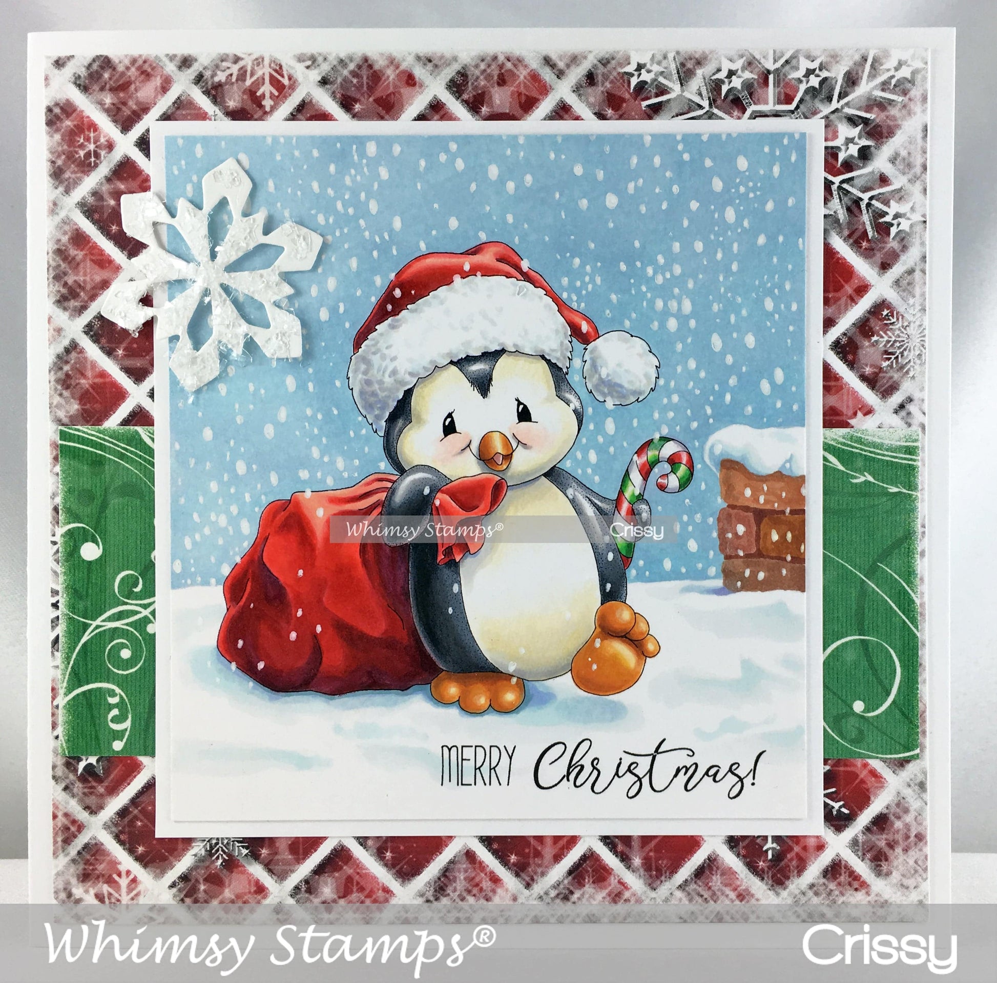 Penguin Santa - Digital Stamp - Whimsy Stamps