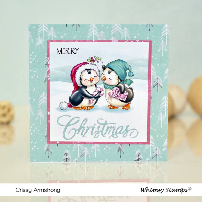 Penguins Under the Mistletoe - Digital Stamp - Whimsy Stamps