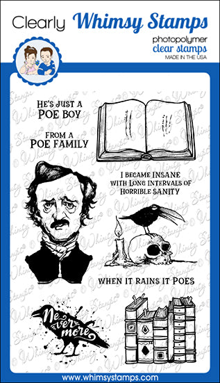 **NEW Poe Boy Clear Stamps - Whimsy Stamps