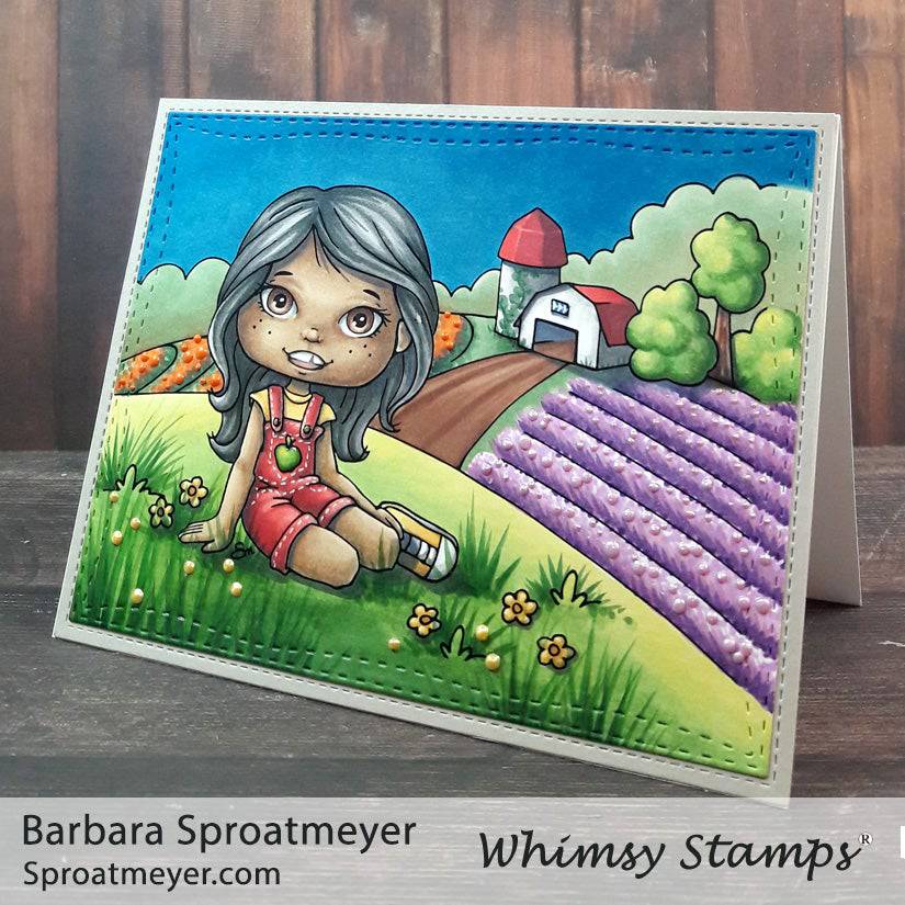 Polka Dot Pals Jayden Farm Break - Coloring Scene Digital Stamp - Whimsy Stamps