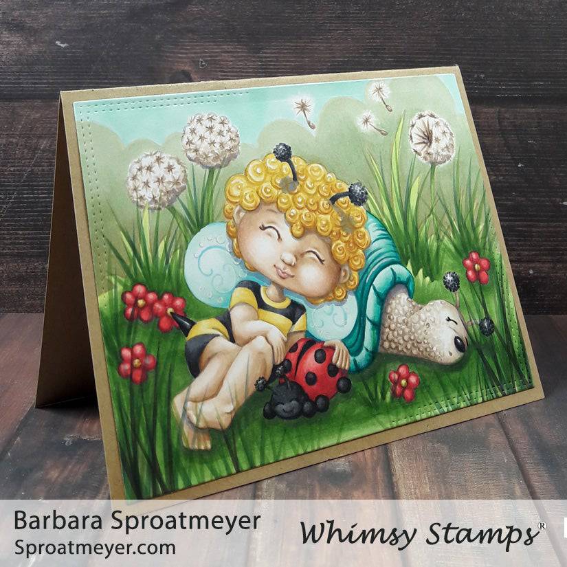 Polka Dot Pals Zara Fairy Dreams - Digital Coloring Scene - Whimsy Stamps