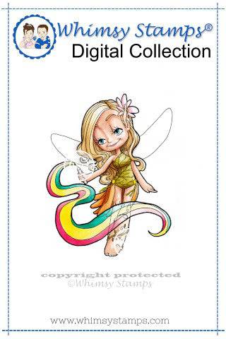 Rainbow Fairy - Digital Stamp - Whimsy Stamps