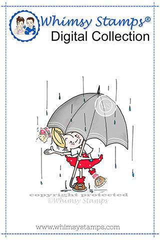 Rainy Day Smiles - Digital Stamp - Whimsy Stamps