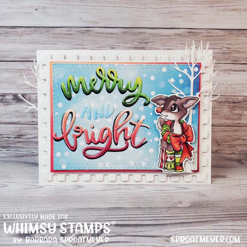 **NEW Merry and Bright Word and Shadow Die Set - Whimsy Stamps