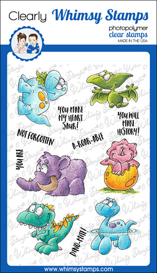 **NEW Roar-a-Saur Clear Stamps - Whimsy Stamps