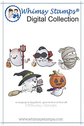 Halloween Ghost Gang - Digital Stamp - Whimsy Stamps