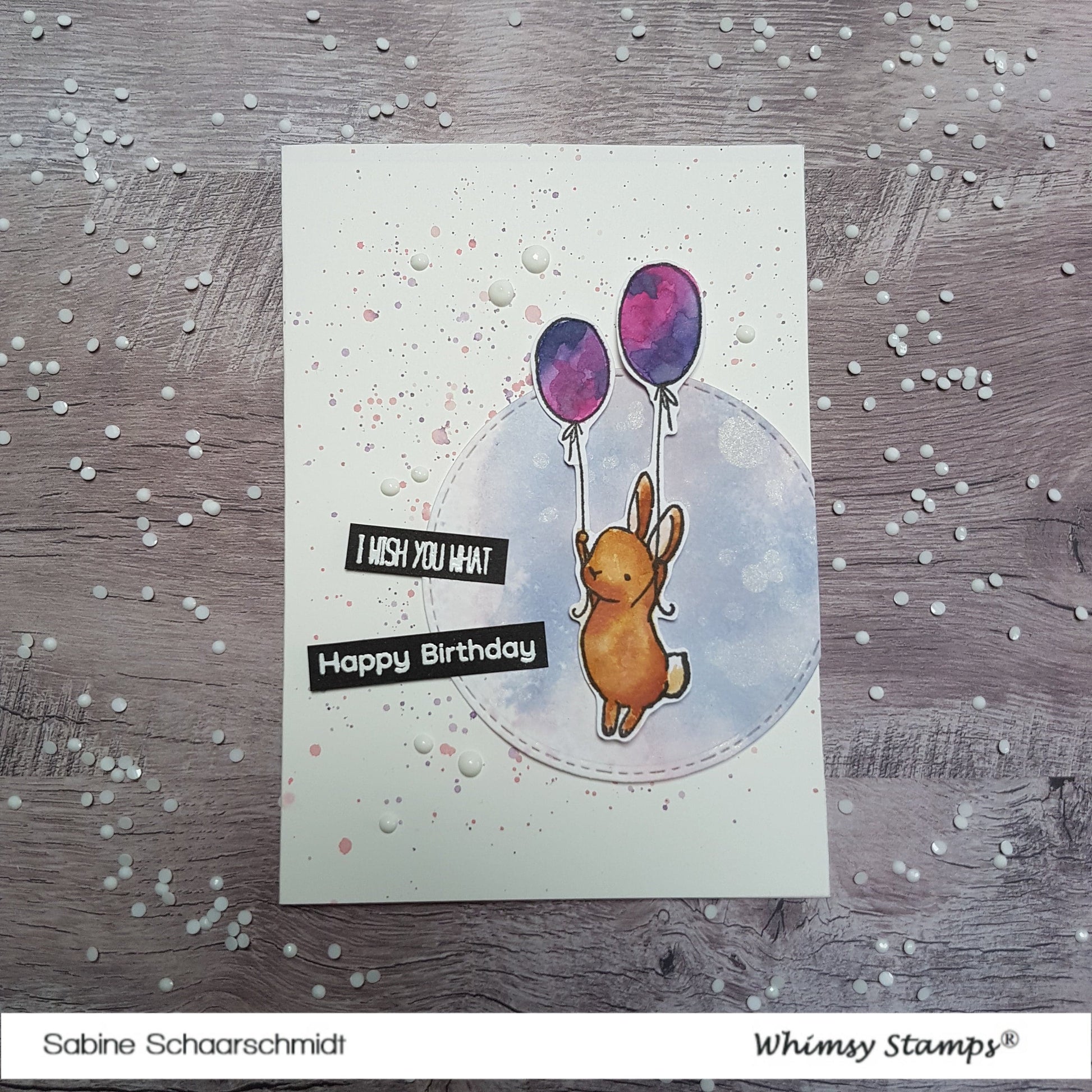 Bunny Balloons Clear Stamps - Whimsy Stamps